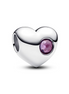 Pandora Moments Silver February Engravable Purple Stone Heart Charm