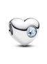 Pandora Moments Silver March Engravable Sea Aqua Blue Stone Heart Charm