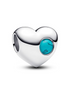 Pandora Moments Silver December Engravable Turquoise Blue Stone Heart Charm