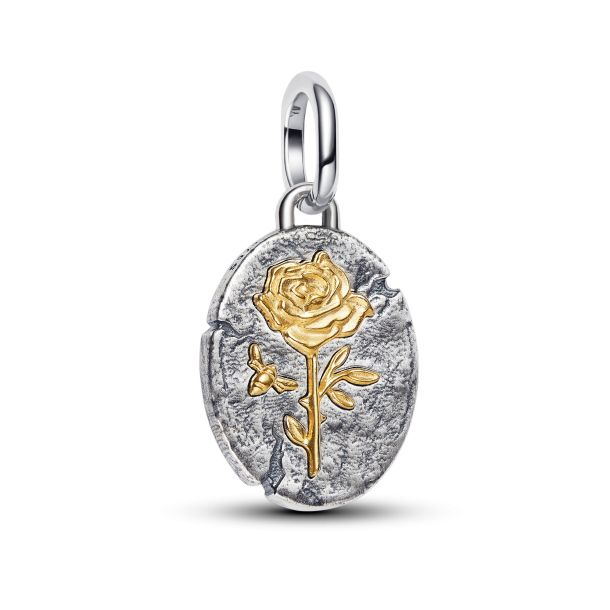 Pandora ME/Moments Two-Tone Rose Medallion Charm