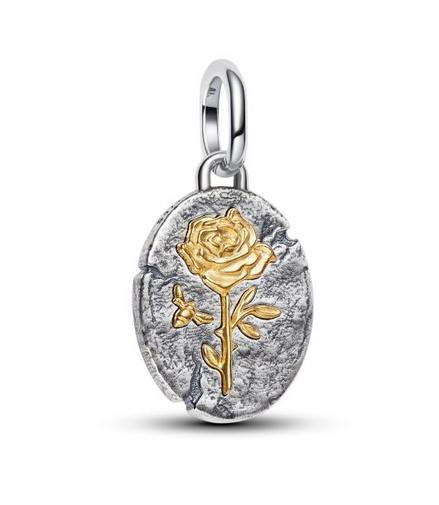 Pandora ME/Moments Two-Tone Rose Medallion Charm