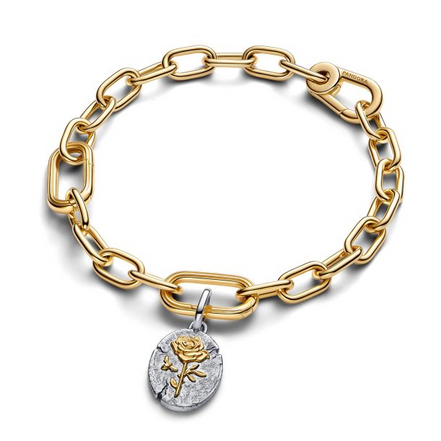 Pandora ME Rose Two-Tone Sterling Silver and Gold-Plated Medallion Charm