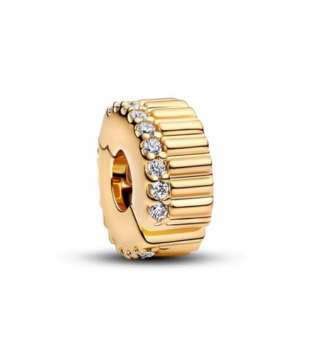 Pandora Moments 14K Gold-Plated Ribbed Clip Charm