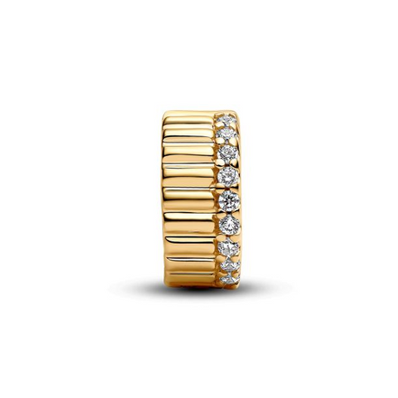 Pandora Moments 14K Gold-Plated Ribbed Clip Charm