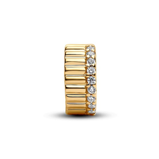 Pandora Moments 14K Gold-Plated Ribbed Clip Charm