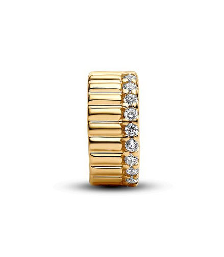 Pandora Moments 14K Gold-Plated Ribbed Clip Charm