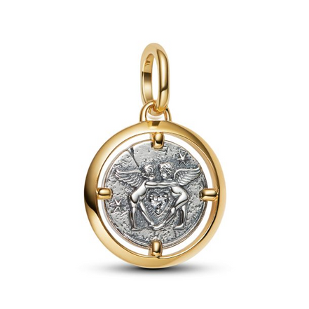 Pandora ME Cupids Two-Tone Gold-Plated and Sterling Silver Medallion Charm