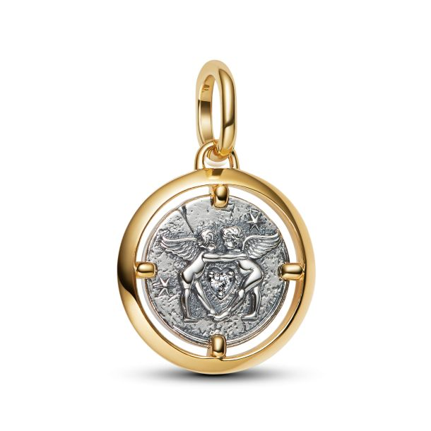 Pandora ME Cupids Two-Tone Gold-Plated and Sterling Silver Medallion Charm