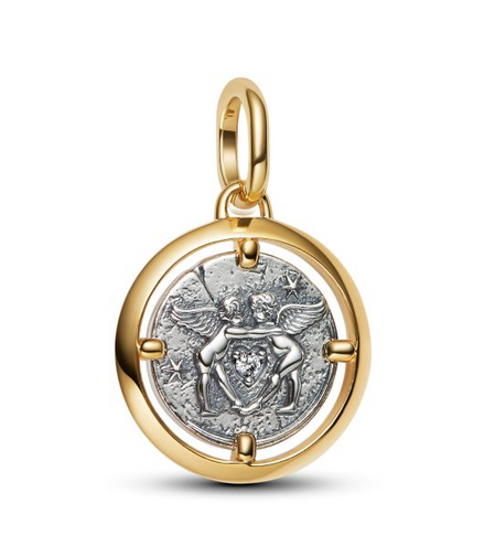 Pandora ME Cupids Two-Tone Gold-Plated and Sterling Silver Medallion Charm