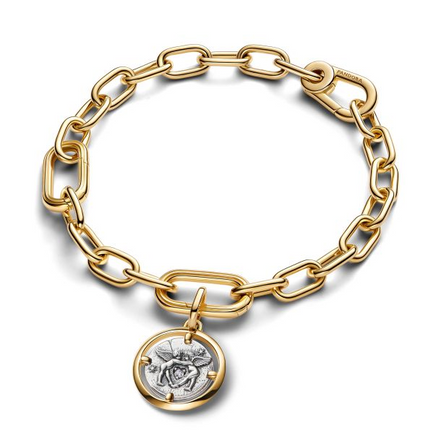 Pandora ME Cupids Two-Tone Gold-Plated and Sterling Silver Medallion Charm