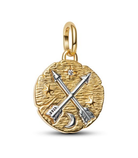 Pandora ME Crossing Arrows Gold-Plated Medallion Charm