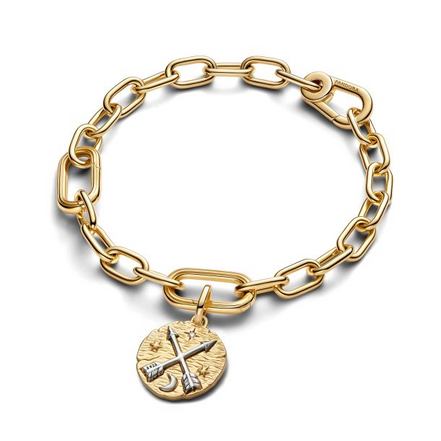 Pandora ME Crossing Arrows Gold-Plated Medallion Charm