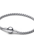 Pandora Moments Silver Round Clasp Wing Chain Bracelet Size 19