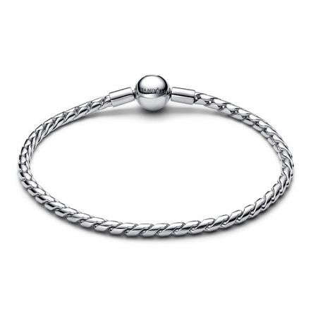 Pandora Moments Silver Round Clasp Wing Chain Bracelet Size 19