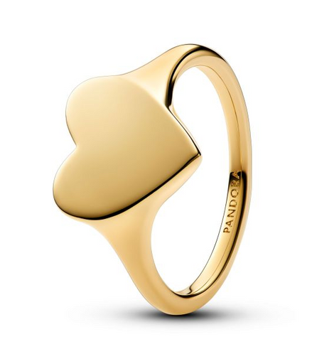 Pandora Engravable Heart Gold-Plated Ring Size 6