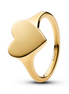 Pandora Moments 14K Gold-Plated Engravable Heart Ring Size 6