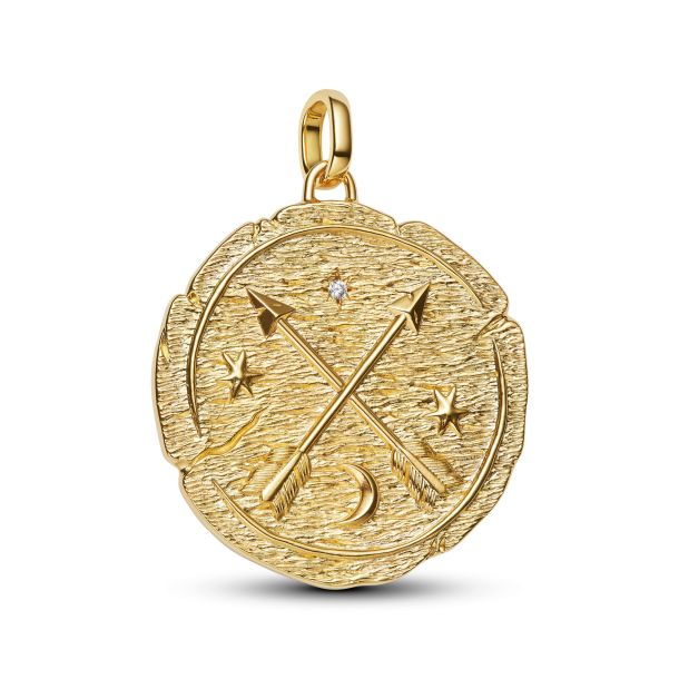 Pandora ME Crossing Arrows Oversized Gold-Plated Medallion Charm