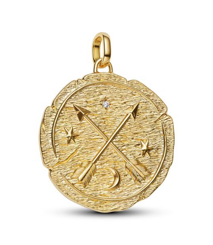 Pandora ME Crossing Arrows Oversized Gold-Plated Medallion Charm