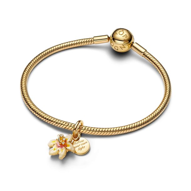 Pandora - Disney Tangled Sundrop Flower Glow-in-the-dark Gold-Plated Charm