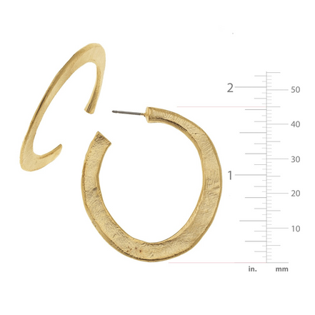 Susan Shaw Triple Gold Plated Hammered Hoop Earrings