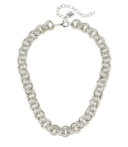 Susan Shaw Silver Double Link Chain Necklace