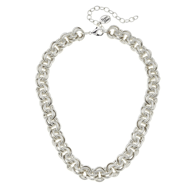 Susan Shaw Silver Double Link Chain Necklace