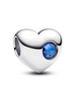 Pandora Moments Silver September Engravable Blue Stone Heart Charm