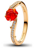 Pandora X Disney 14K Gold-Plated Beauty and the Beast Enchanted Rose Ring Size 7