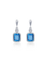 Lafonn Sterling Silver Simulated Diamond And Blue Topaz December Birthstone Dangle Earring