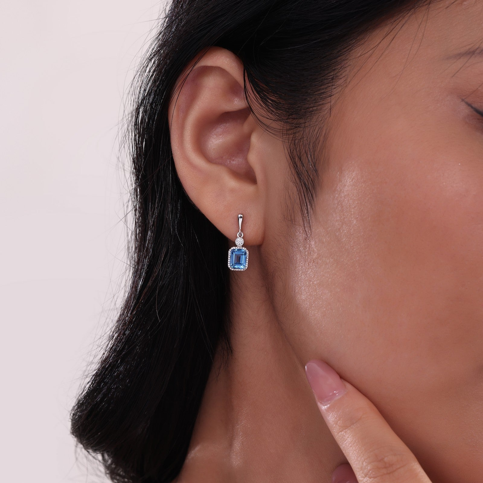 Lafonn Sterling Silver Simulated Diamond And Blue Topaz December Birthstone Dangle Earring