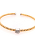 Afarin 18K Yellow and White Gold 0.7 CTW Diamond Closed Bangle Bracelet
