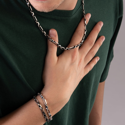 Desmos Men's Sterling Silver Max Bracelet 8"