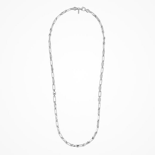 Desmos Mens Rhodium Plated Max Necklace 22"
