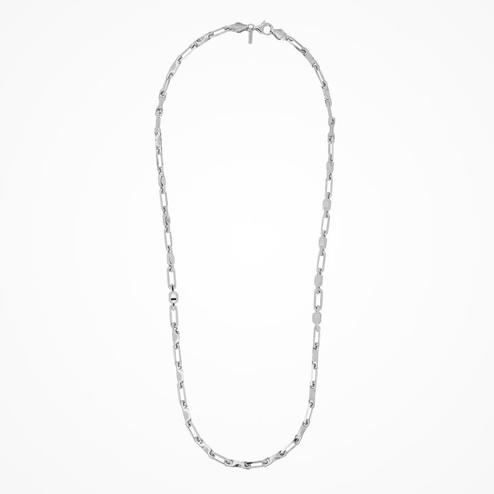 Desmos Mens Rhodium Plated Max Necklace 22
