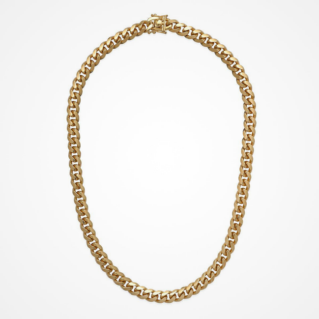 Desmos Men's 18K Gold Plated Miami 250 Cuban Necklace 22"