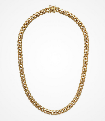 Desmos Men's 18K Gold Plated Miami 250 Cuban Necklace 22"