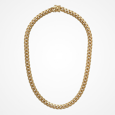 Desmos Men's 18K Gold Plated Miami 250 Cuban Necklace 22"