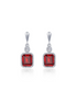 Lafonn 1.82 CTW Simulated Diamond and Garnet January Birthstone Dangle Earrings