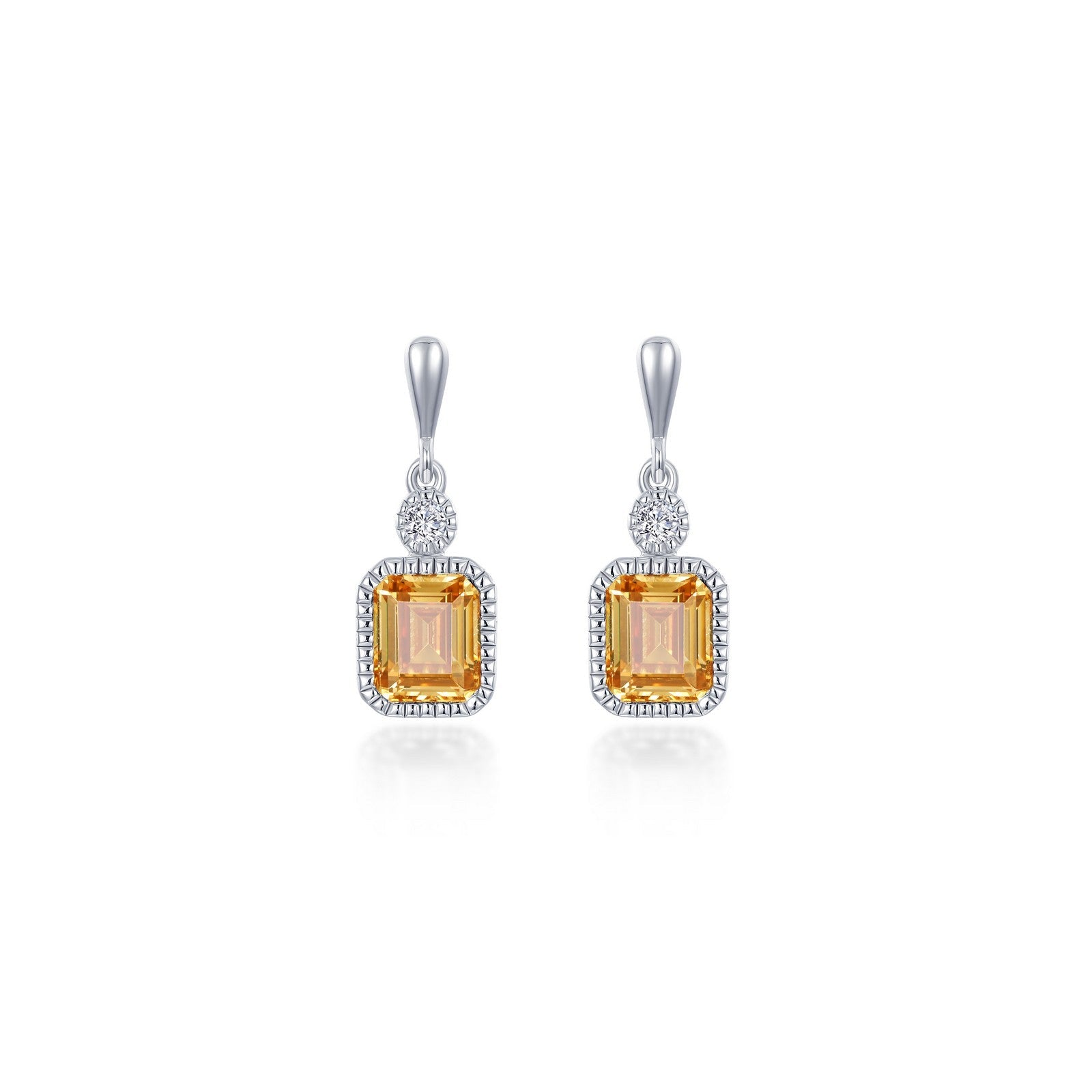 Lafonn 1.82 CTW Simulated Diamond and Yellow Topaz November Birthstone Dangle Earrings