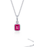 Lafonn 0.91 CTW Simulated Diamond and Ruby July Birthstone Necklace