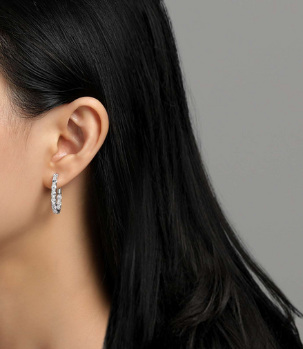 Lafonn Simulated Diamond 20MM x 25MM Oval Hoop Earrings