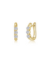 Lafonn 1.0 CTW Simulated Diamond 3-Stone Huggie Hoop Earrings