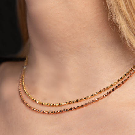 Desmos 18K Yellow Gold Design Mirror Necklace 18"