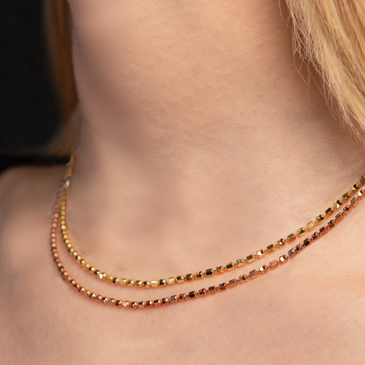 Desmos 18K Yellow Gold Design Mirror Necklace 18