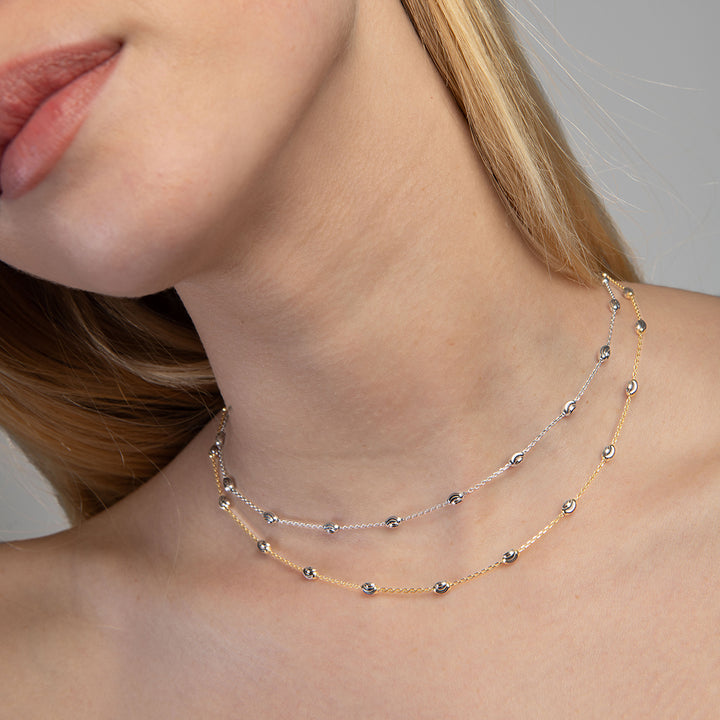 Desmos Two Tone Station Moon Necklace