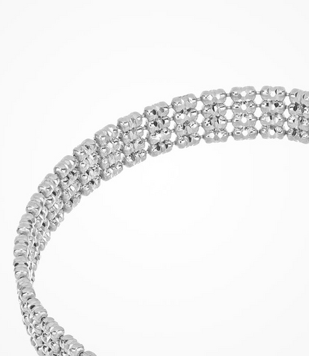 Desmos Rhodium Plated Infinity 4 Row Bracelet 7"