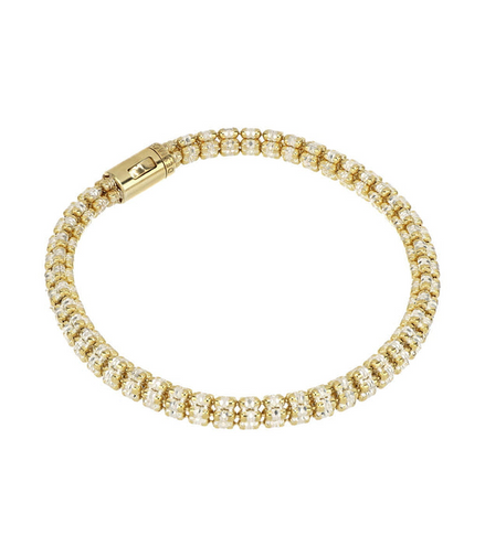 Desmos Two Tone Infinity Round 5 Row Bracelet 7"