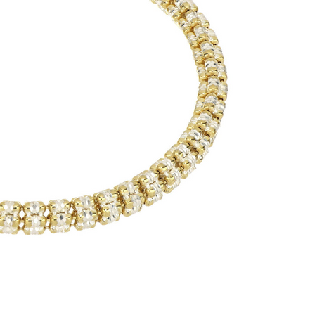 Desmos Two Tone Infinity Round 5 Row Bracelet 7"