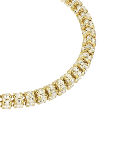 Desmos Two Tone Infinity Round 5 Row Bracelet 7"