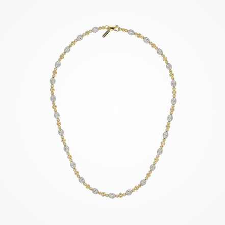 Desmos Two Tone Crystal Bloom Necklace 18"